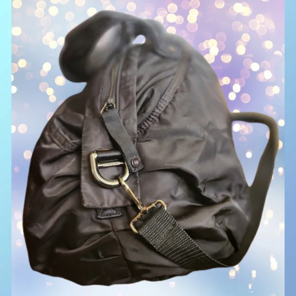 LULULEMON ATHLETICA BLACK NYLON DUFFEL BAG